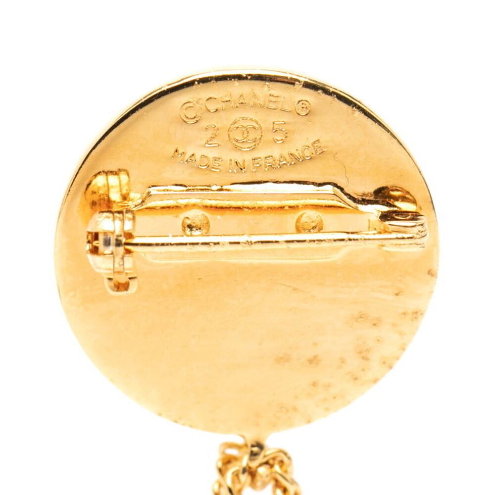 CHANEL Authentic Vintage Gold Logo Brooch - Picture 3 of 3